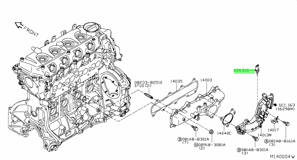 Buy Genuine Nissan 226305X01A (22630-5X01A) Intake Air Temperature ...