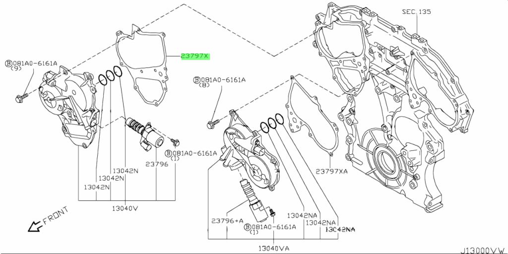 Buy Genuine Nissan 23797EY01A (23797-EY01A) Gasket, Solenoid. Prices ...