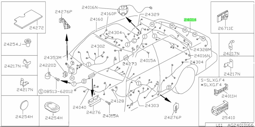 Buy Genuine Nissan 2401401E05 (24014-01E05) Harness Assembly, Body for ...