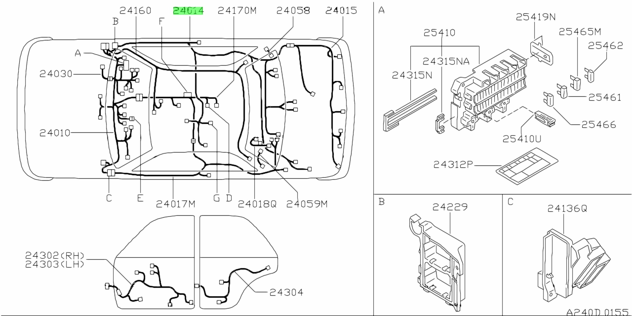 Buy Genuine Nissan 2401481t01 (24014-81t01) Harness Assembly, Body For 