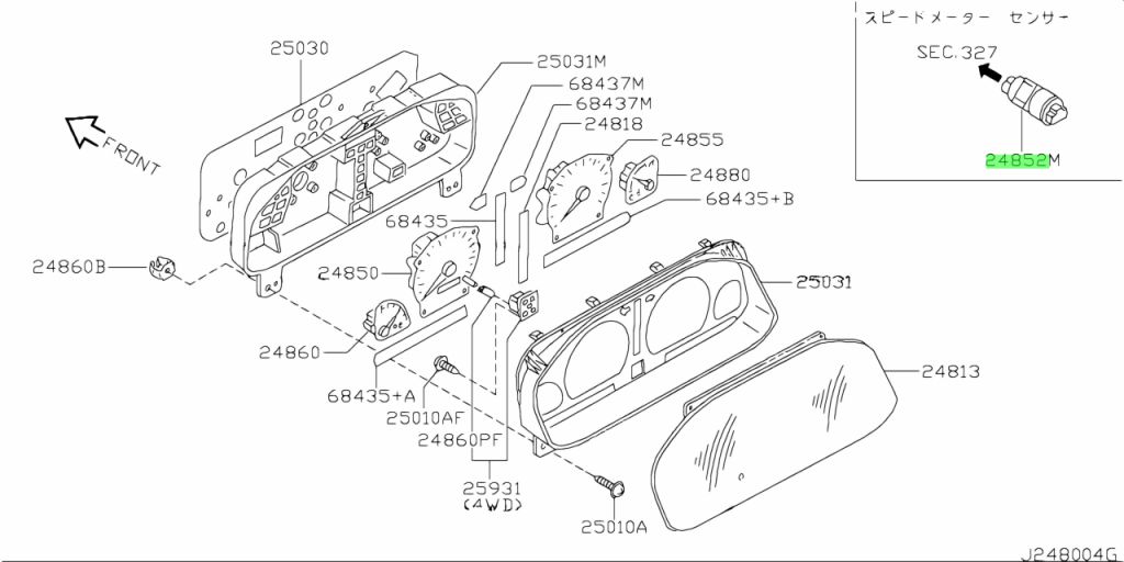 Buy Genuine Nissan 2501045N10 (25010-45N10) Sensor. Prices, fast ...