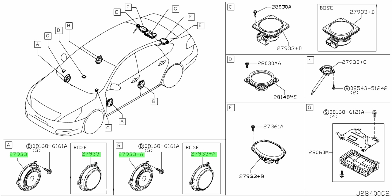 Buy Genuine Nissan 28156JM20A (28156-JM20A) Speaker Unit. Prices, fast ...