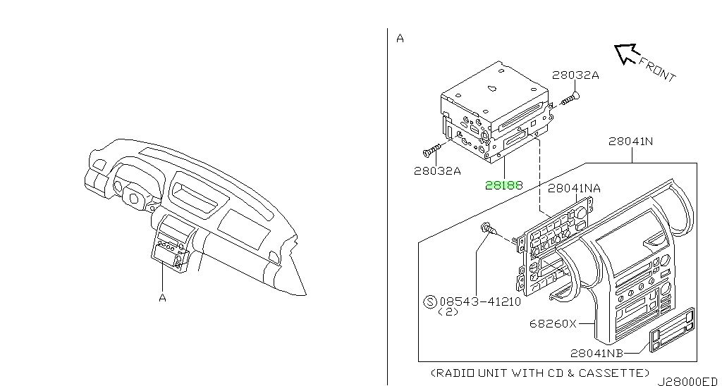 Buy Genuine Nissan 28188am800 28188 Am800 Radio Unit W Cd And Cassette