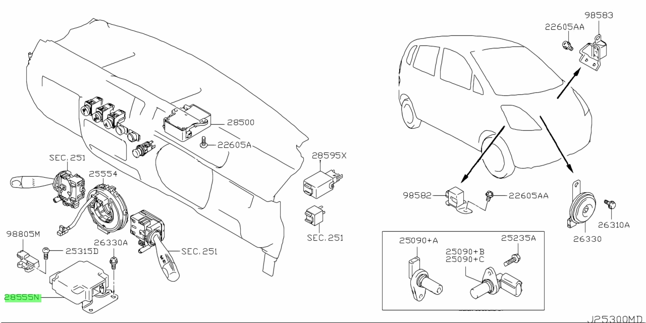 Buy Genuine Nissan 285554A0A0 (28555-4A0A0) Control Unit, Diagnosis ...