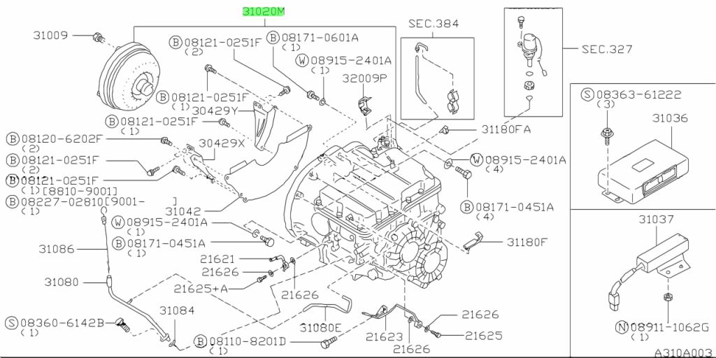 Buy Genuine Nissan 3102080X61 (31020-80X61) Transaxle Assembly ...