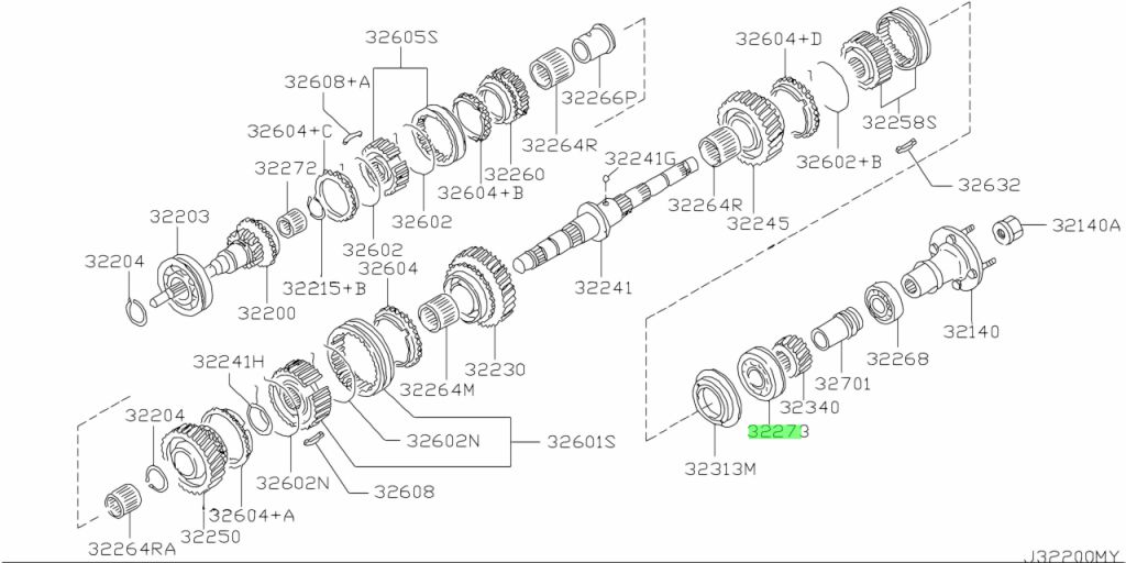 Buy Genuine Nissan 32223VC21A (32223-VC21A) Bearing, Main Shaft. Prices ...