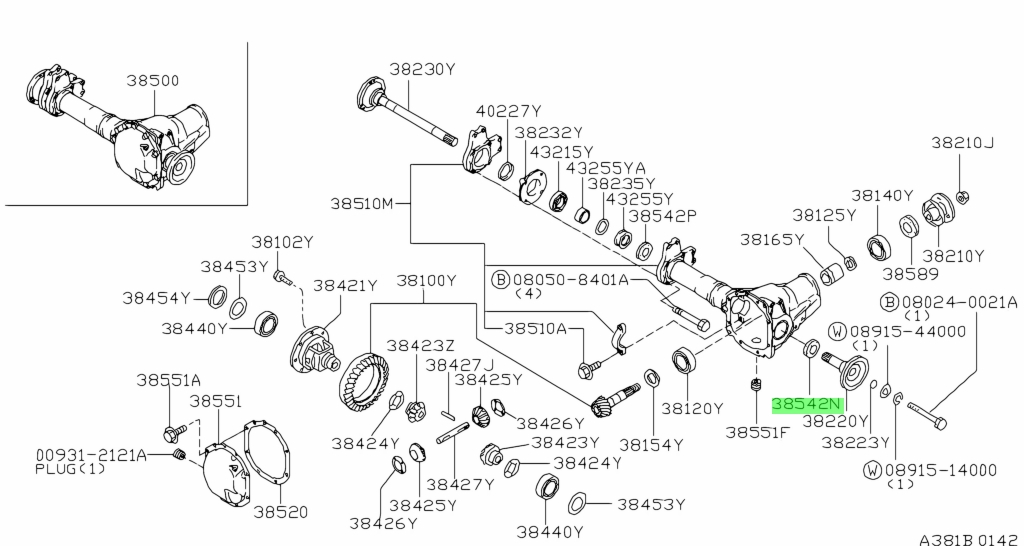Buy Genuine Nissan 38342N3100 (38342-N3100) Seal, Oil Differential