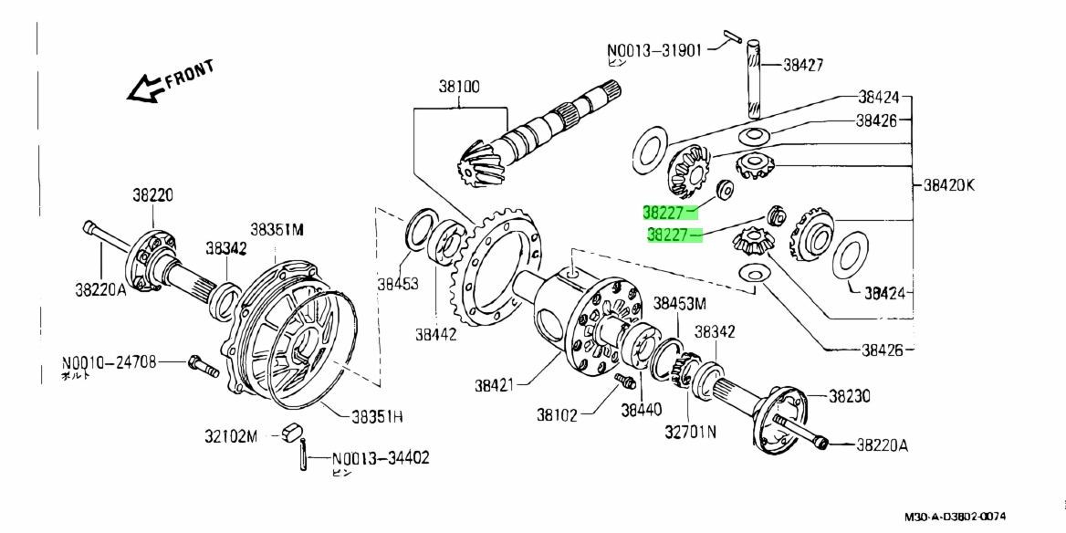 Buy Genuine Nissan 38351V4910 (38351-V4910) Nut. Prices, fast shipping ...