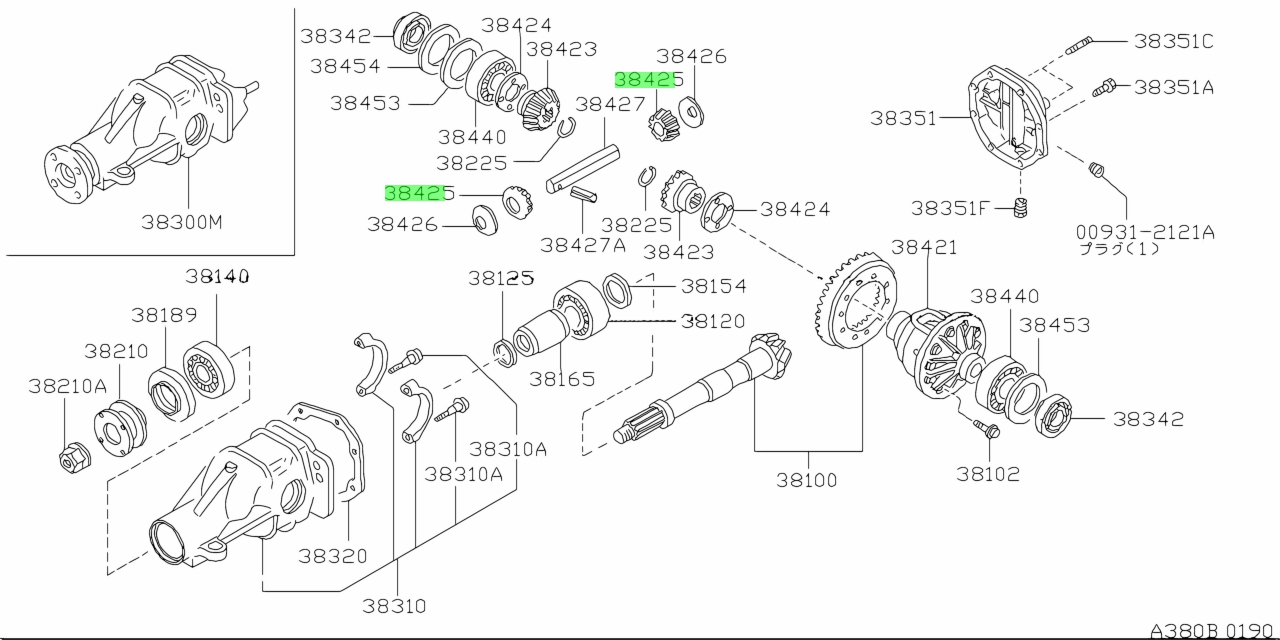 Buy Genuine Nissan 3842550W00 (38425-50W00) Pinion, Mate. Prices, fast ...