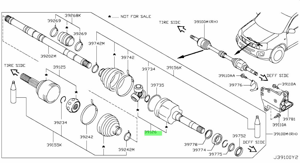 Buy Genuine Nissan 39771JD24C (39771-JD24C) Joint Assembly, Inner ...