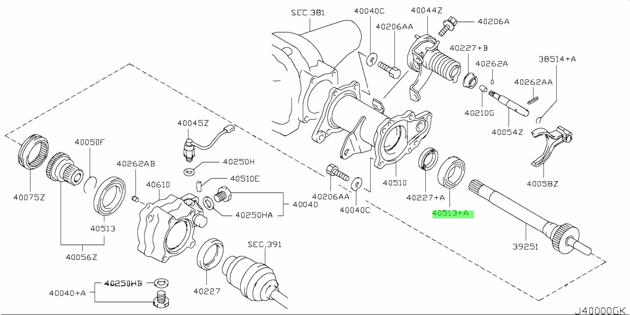 Buy Genuine Nissan 402136A00B (40213-6A00B) Bearing Assembly, Front ...