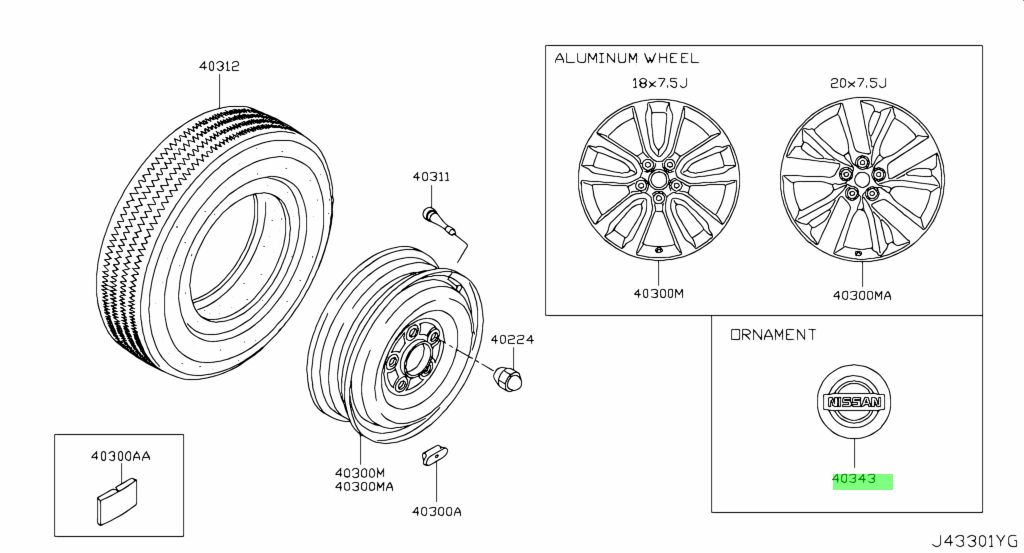 Buy Genuine Nissan 403429PA1A (40342-9PA1A) Ornament-Disc Wheel. Prices ...