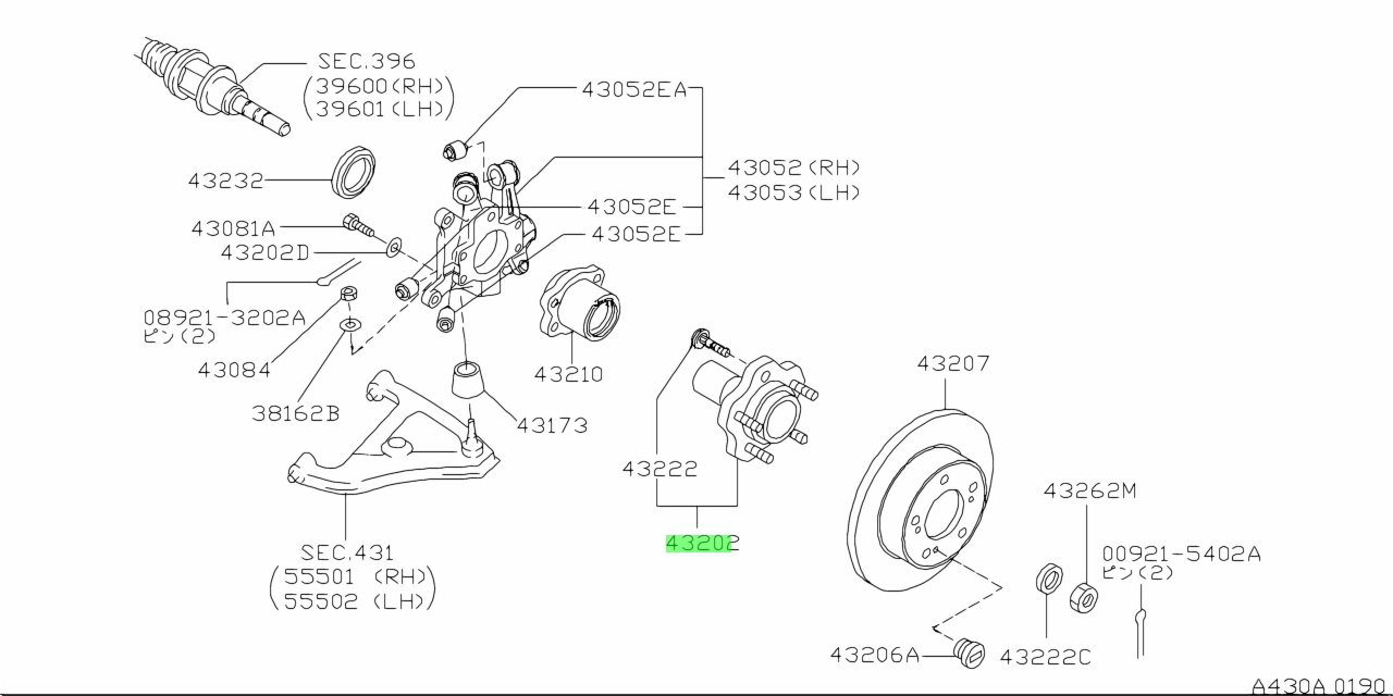 Buy Genuine Nissan 43202AA300 (43202-AA300) Hub. Prices, fast