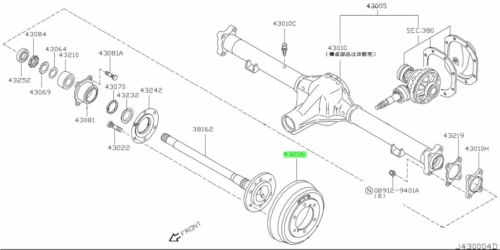 Buy Genuine Nissan 43206VM00B (43206-VM00B) Drum, Brake Rear;drum-Brake ...