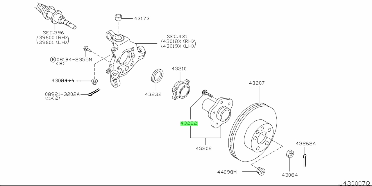 Nissan 4322241B00 43222 41B00 nissan-4322241b00-43222-41b00
