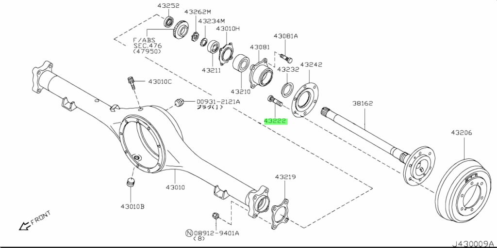 nissan-4322291p0a-43222-91p0a