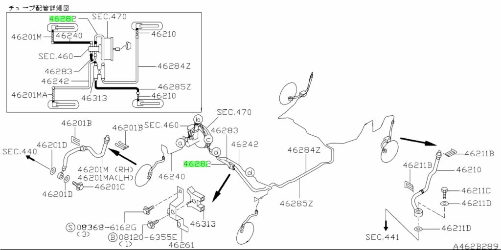 Buy Genuine Nissan 462823J110 (46282-3J110) Tube Assembly, Brake Rear ...