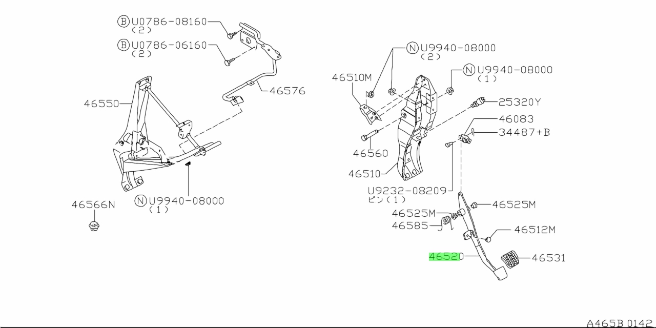 Buy Genuine Nissan 46520HC000 (46520-HC000) Pedal Assembly, Brake ...