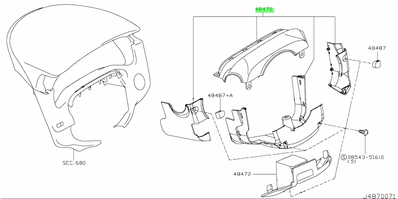 buy-genuine-nissan-48470jk00b-48470-jk00b-cover-set-steering-column