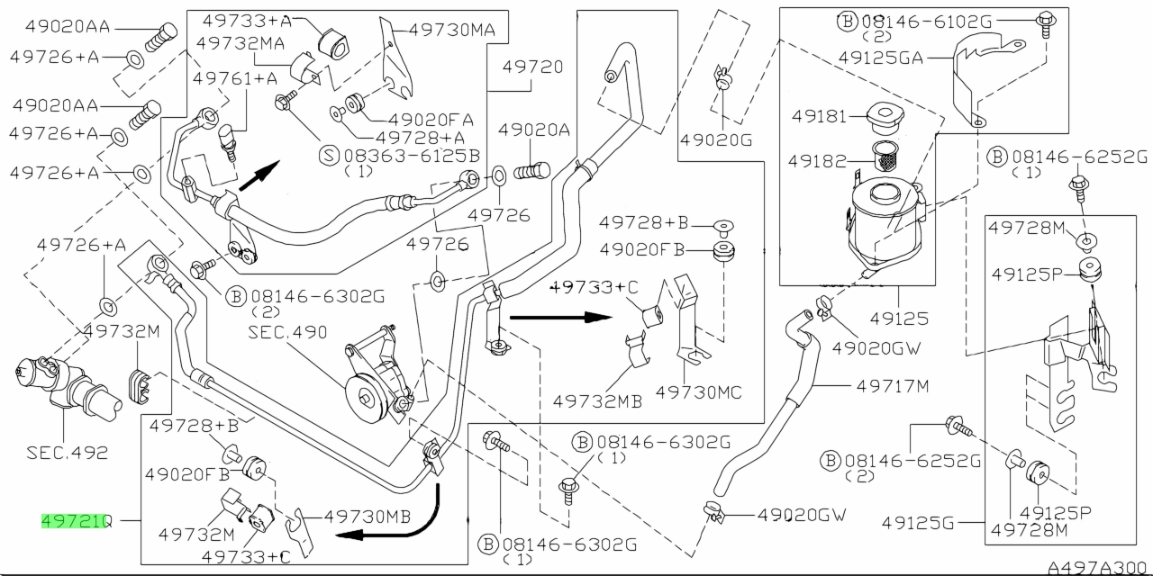 Buy Genuine Nissan 497210W700 (49721-0W700) Tube Assembly, Return Power ...