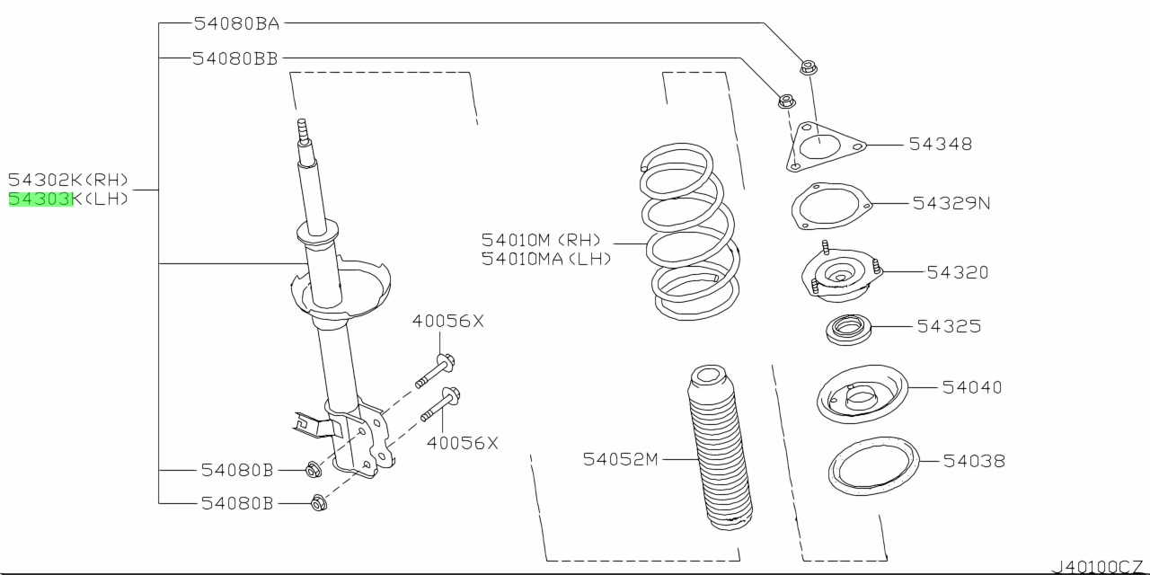 Nissan54303-6N025(543036N025)