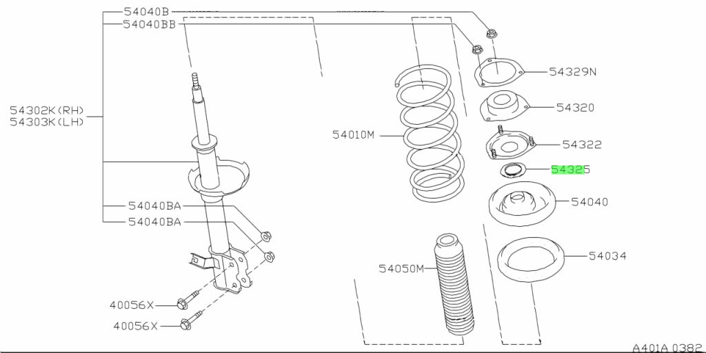 Buy Genuine Nissan 543255V000 (54325-5V000) Bearing, Strut Mounting ...