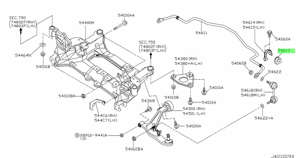 Buy Genuine Nissan 546138H318 (54613-8H318) Bush, Stabilizer for Nissan ...