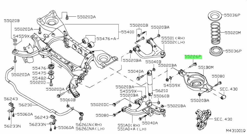 Buy Genuine Nissan 552267S00B (552267S00B) Bolt for Nissan Pathfinder