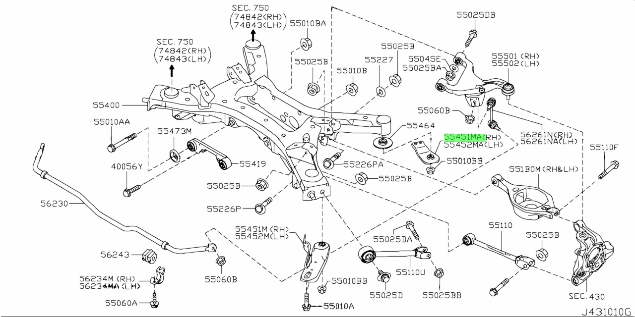 Подвеска ниссан тиида с 11 передняя схема