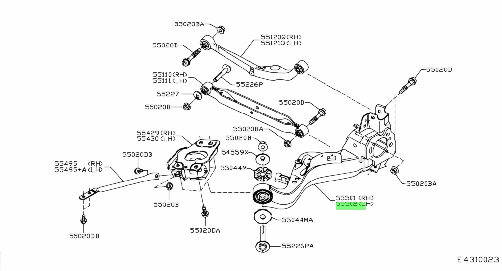 Buy Genuine Nissan 55502JD00A (55502-JD00A) Arm Assy-Rear Suspension,lh ...