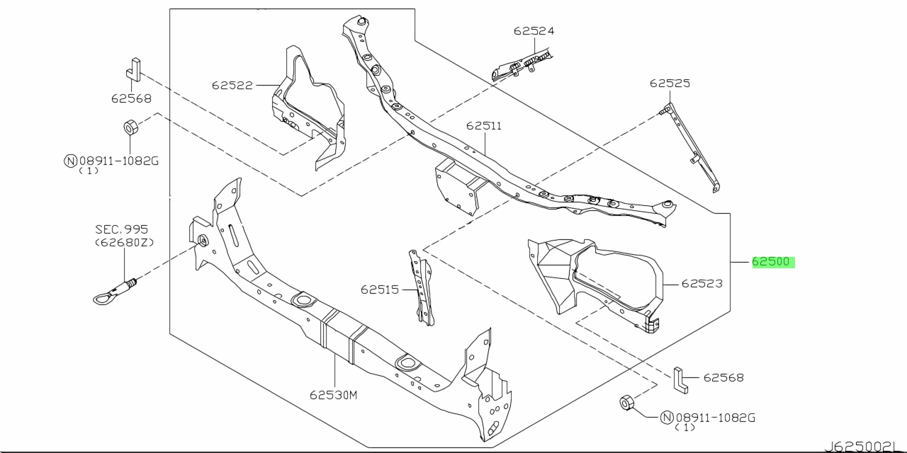 buy-genuine-nissan-62500au000-62500-au000-support-assembly-radiator