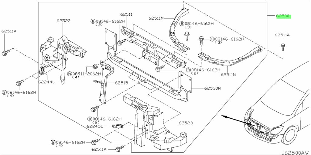 buy-genuine-nissan-62500cn000-62500-cn000-support-assembly-radiator