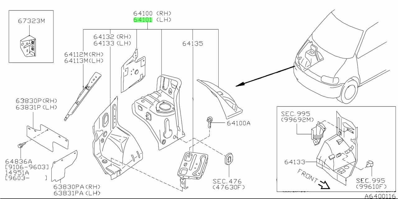 Buy Genuine Nissan 641011C130 (64101-1C130) Hood Ridge Assembly,lh for ...