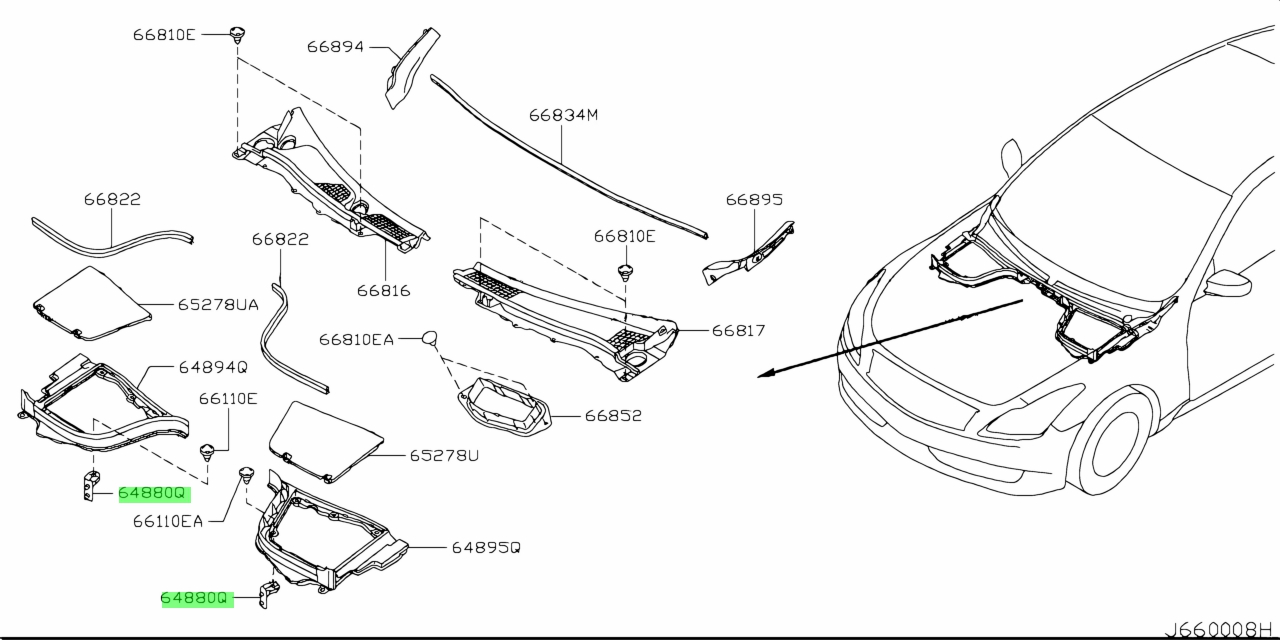 Buy Genuine Nissan 64880EG010 (64880-EG010) Bracket, Mounting. Prices ...