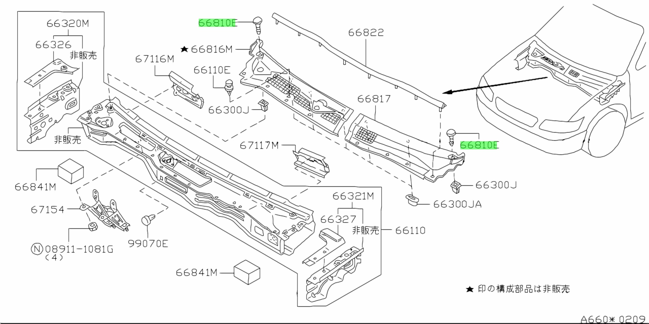 Nissan 66820 ed000