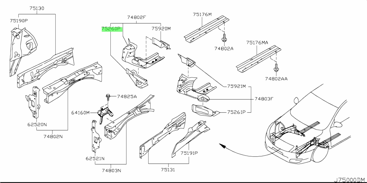 Buy Genuine Nissan 67408JN20A (67408-JN20A) Outrigger Assembly, Side ...