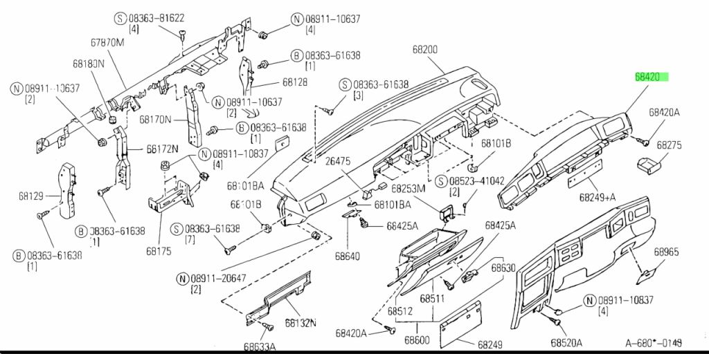 Buy Genuine Nissan 68240J8001 (68240-J8001) Lid, Cluster for Nissan ...