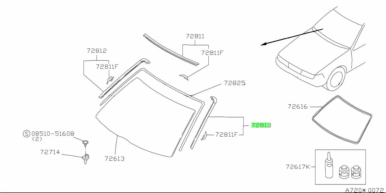 Buy Genuine Nissan 7276191L10 (72761-91L10) Molding, Windshield Side Lh ...