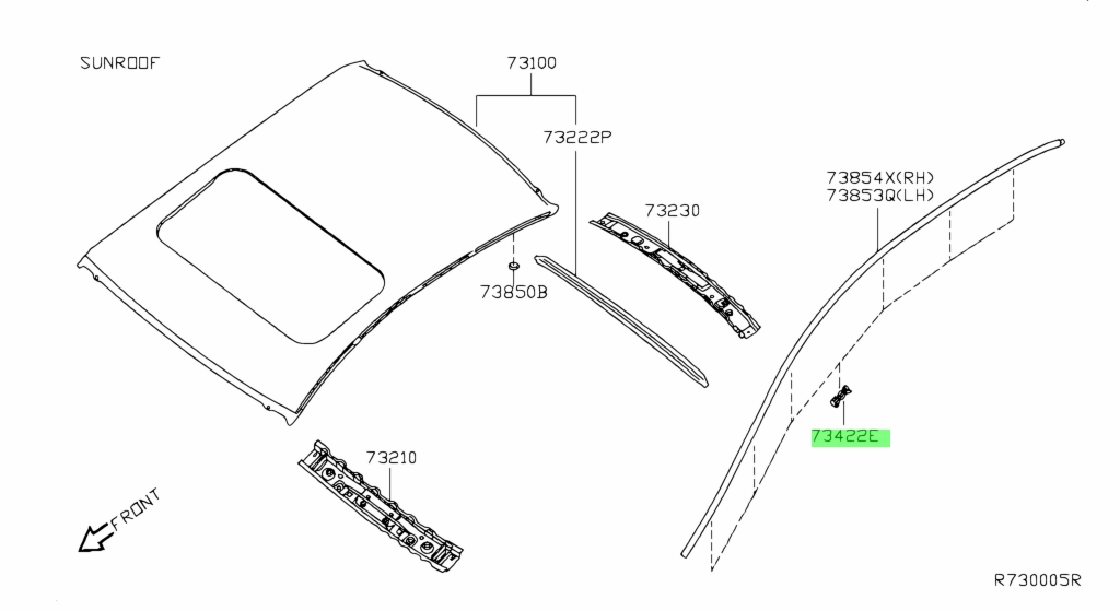 Buy Genuine Nissan 738589N00B (73858-9N00B) Clip for Nissan Maxima ...