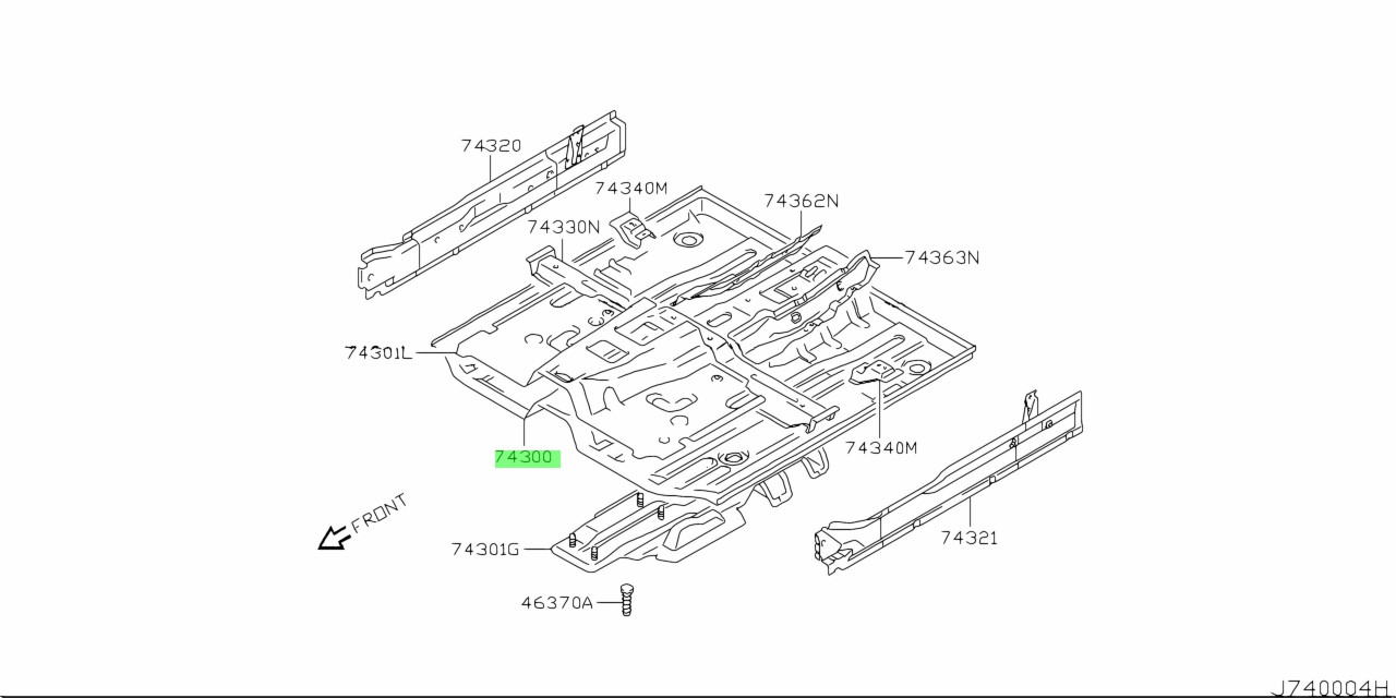 Buy Genuine Nissan 740004A0A2 74000 4A0A2 Floor Front For Nissan