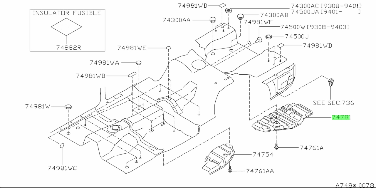 Buy Genuine Nissan 7477215U00 (74772-15U00) Heat Insulator-Trunk Floor ...