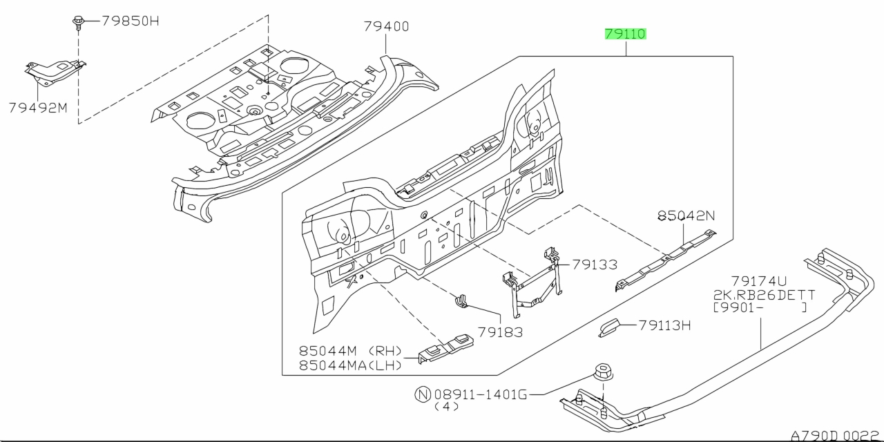 Buy Genuine Nissan 79110AA130 (79110-AA130) Panel, Rear Upper for ...