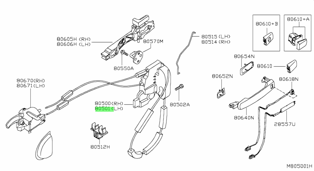 Buy Genuine Nissan 80501EB30A (80501-EB30A) Lock & Remote Control Assy ...