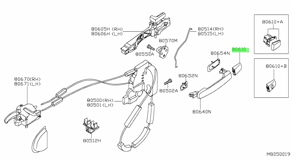 Buy Genuine Nissan 80646EB33B (80646-EB33B) Escutcheon Assembly-Door ...