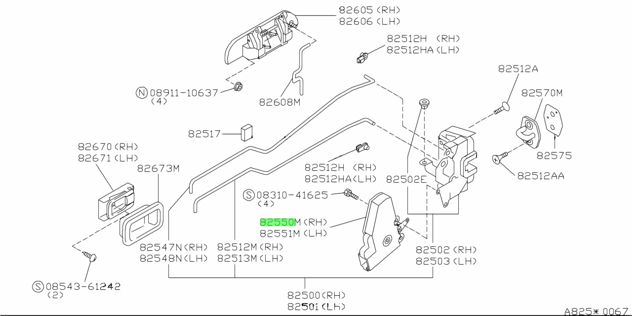 Buy Genuine Nissan 825524H110 (82552-4H110) Actuator Assembly-Auto Rear ...