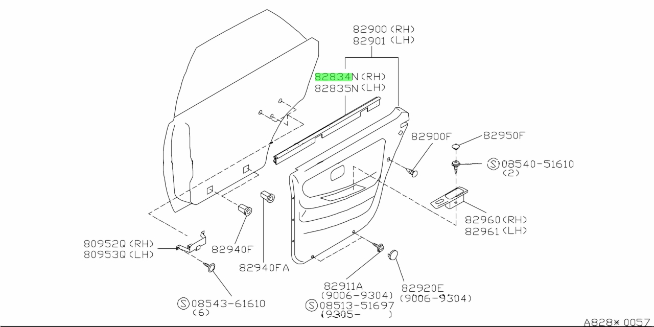 Buy Genuine Nissan 8283430Y00 (82834-30Y00) Seal Assembly, Rear Door ...