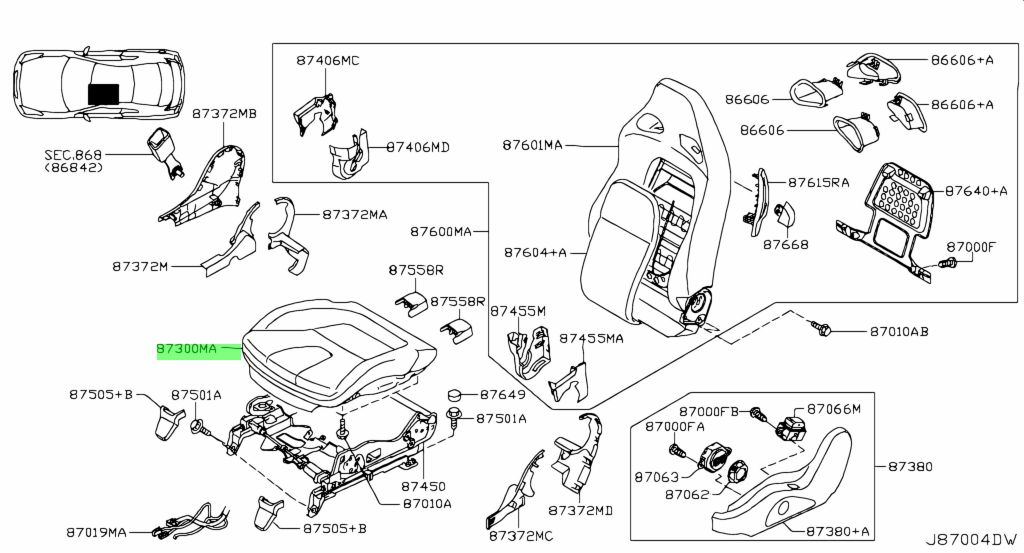 Buy Genuine Nissan 87350JU19A (87350-JU19A) Cushion Assembly-Front Seat ...