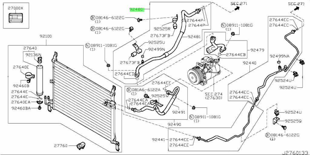 Buy Genuine Nissan 92480JF00A (92480-JF00A) Hose, Flexible Low for ...