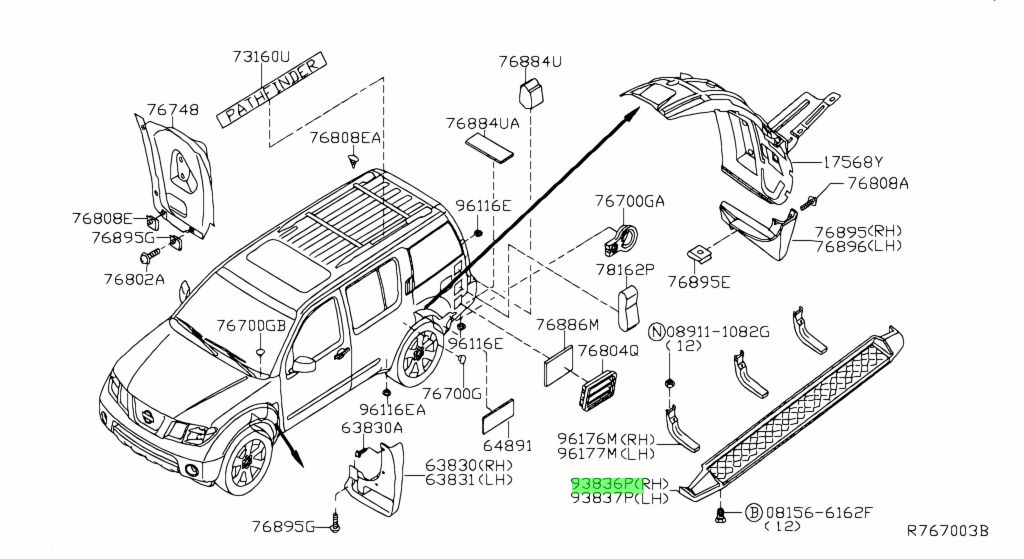 Схема запчастей ниссан патфайндер r51