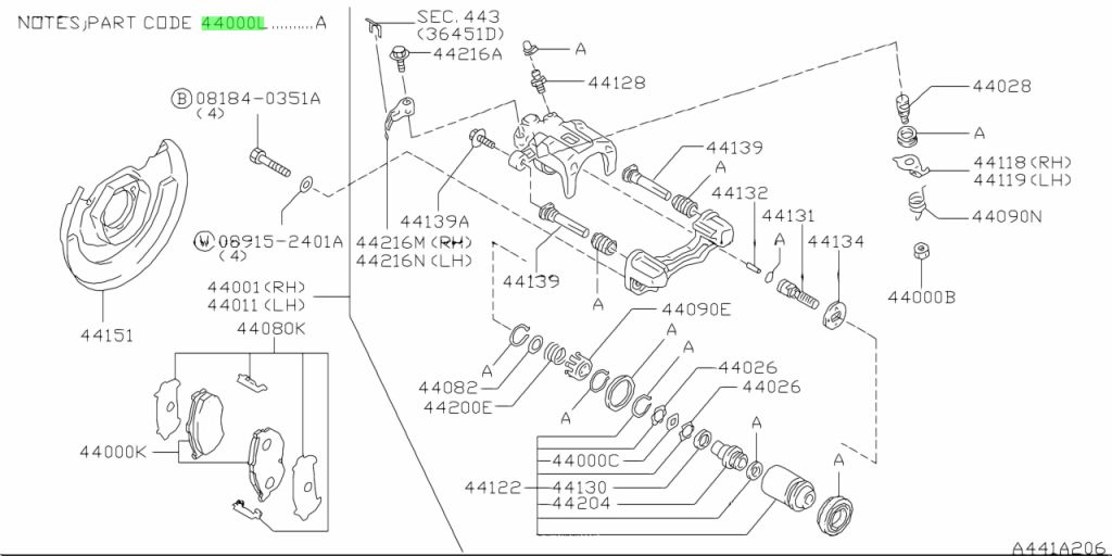 Buy Genuine Nissan AY620NS007 (AY620-NS007) Seal Kit, Disc Brake ...